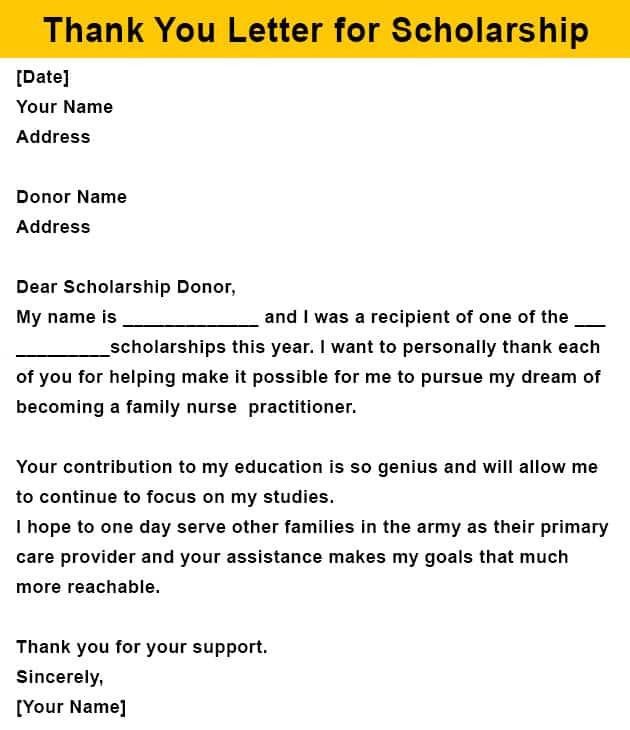 Some Sample Thank You Letter for Scholarship