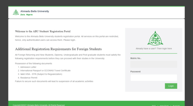 ABU Student Portal 